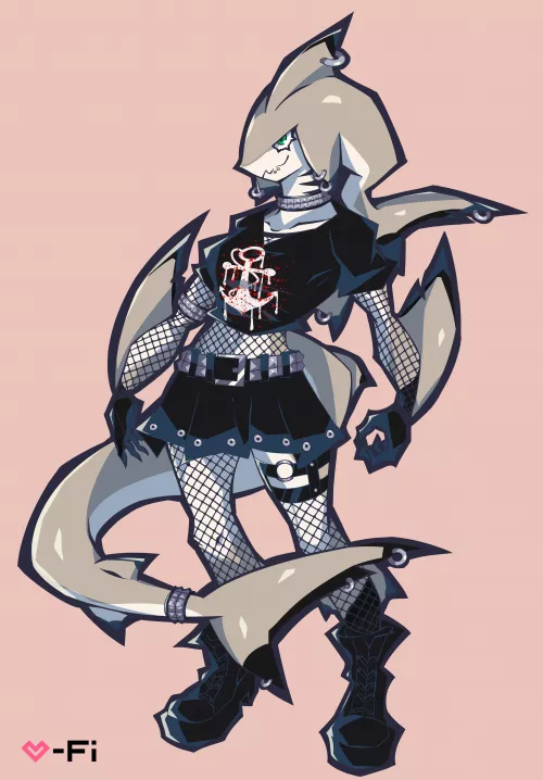 🦈🖤Goth Sharggy!🖤🦈 Character is my OC Rez and art was done by me! by Love-FiArt