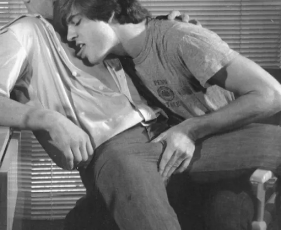 Grabbing his crotch and licking his nipple (X-Post /r/gayvintagepics) by menareamazing