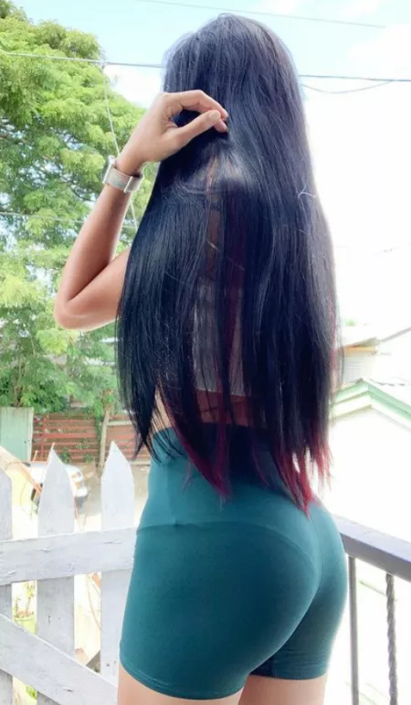 Green shorts with hot pantylines 🍑 by Iamjakejones