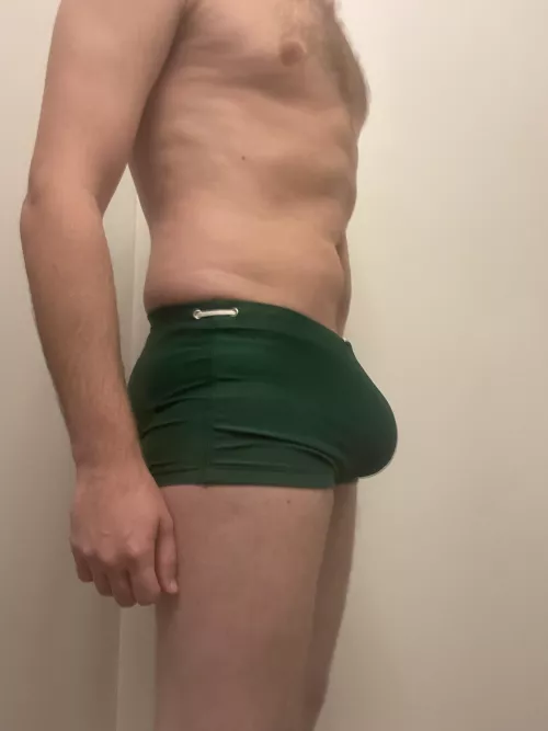 Green square short swimsuit by Chill_Waters