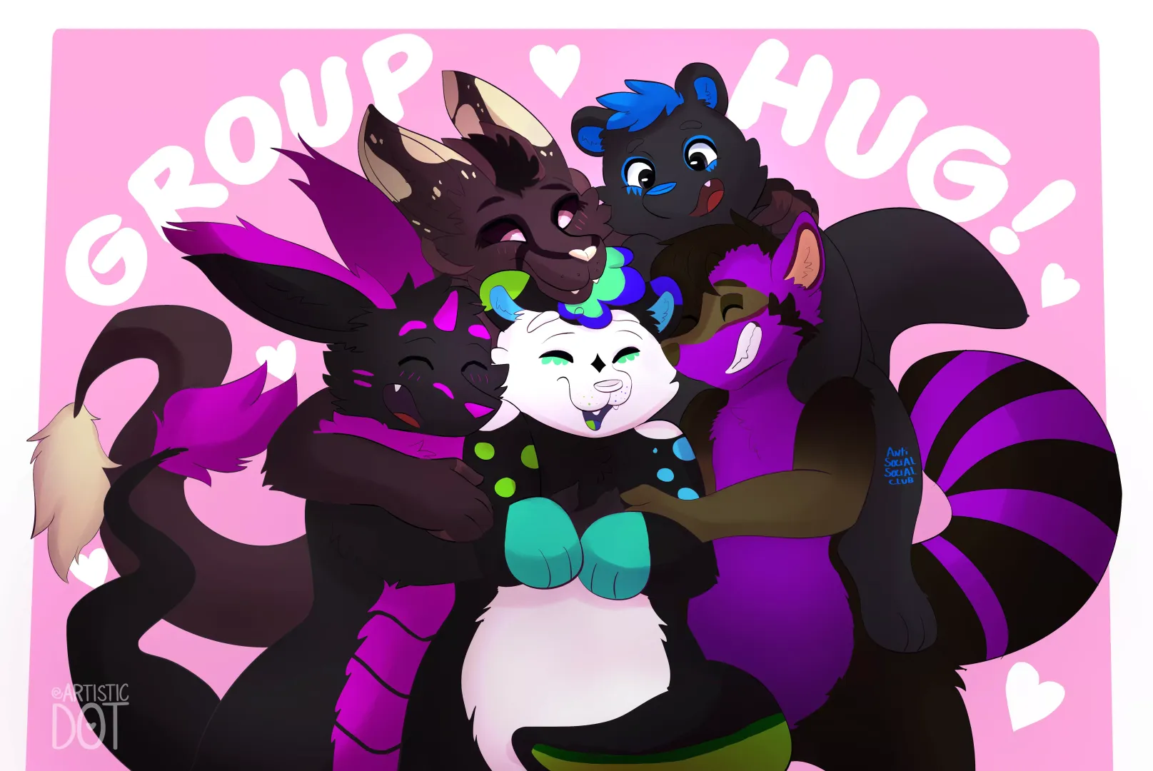 Group hug!! ❤️ (@artisticdotuwu on tele / @artistic_dot on twitter) posted by artisticdotuwu