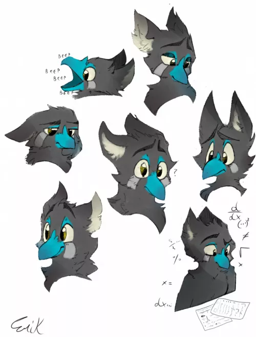Gryphon expressions sheet i did a while back! (Comms like these are open) by animablu