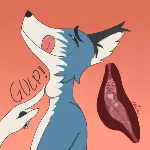 Gulp Me Down [M/F] [furry] [macro/micro] [throat internal] Art by me, vnila by v-nila