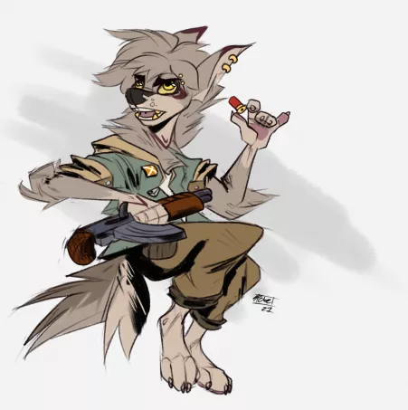 gun dog (art by me ~ @Hyenamancer on twitter) by Skelettjens