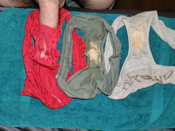 Gusset fucking my wife's creamy panties by smalldickhubby2020