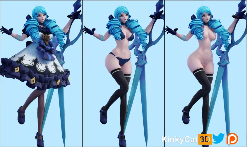 Gwen - Dress ON/Dress OFF (KinkyCat3D) by meotamthan