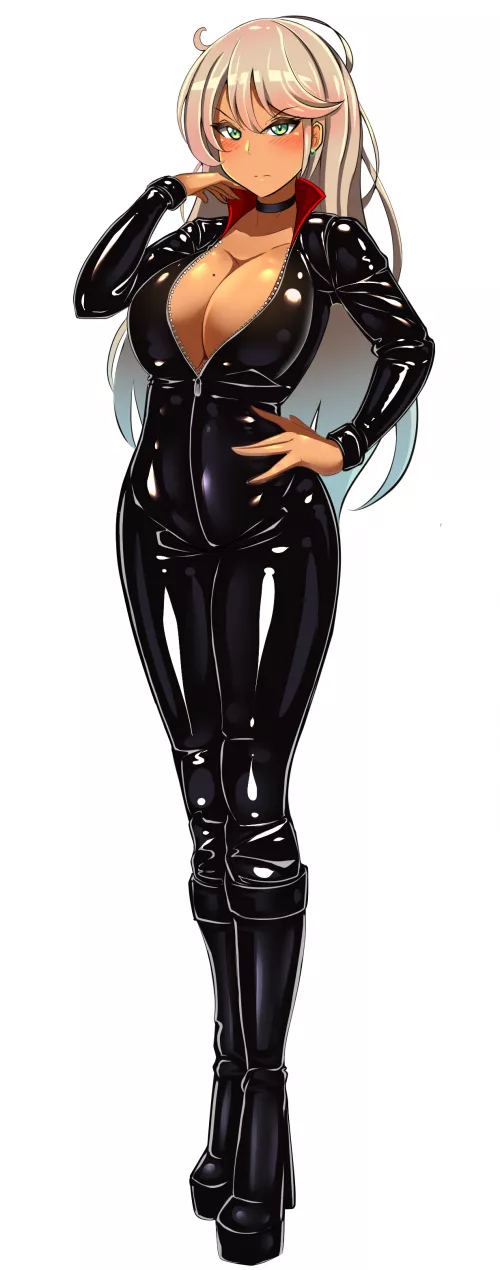 Gyaru in Black Latex by CheetahSperm18