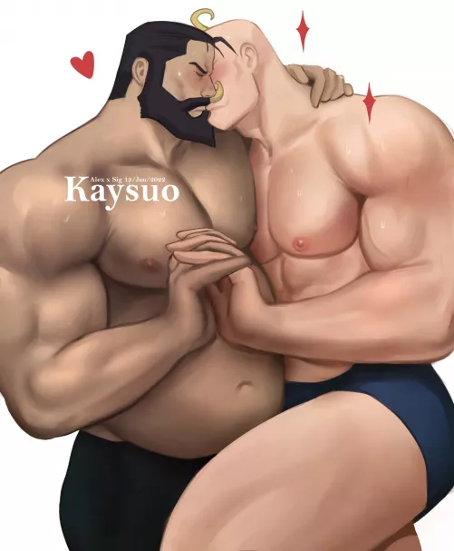 Gym bros on Valentine’s Day ❤️ Alex x Sig from Fullmetal Alchemist (Kaysuo) by KaysuoAE