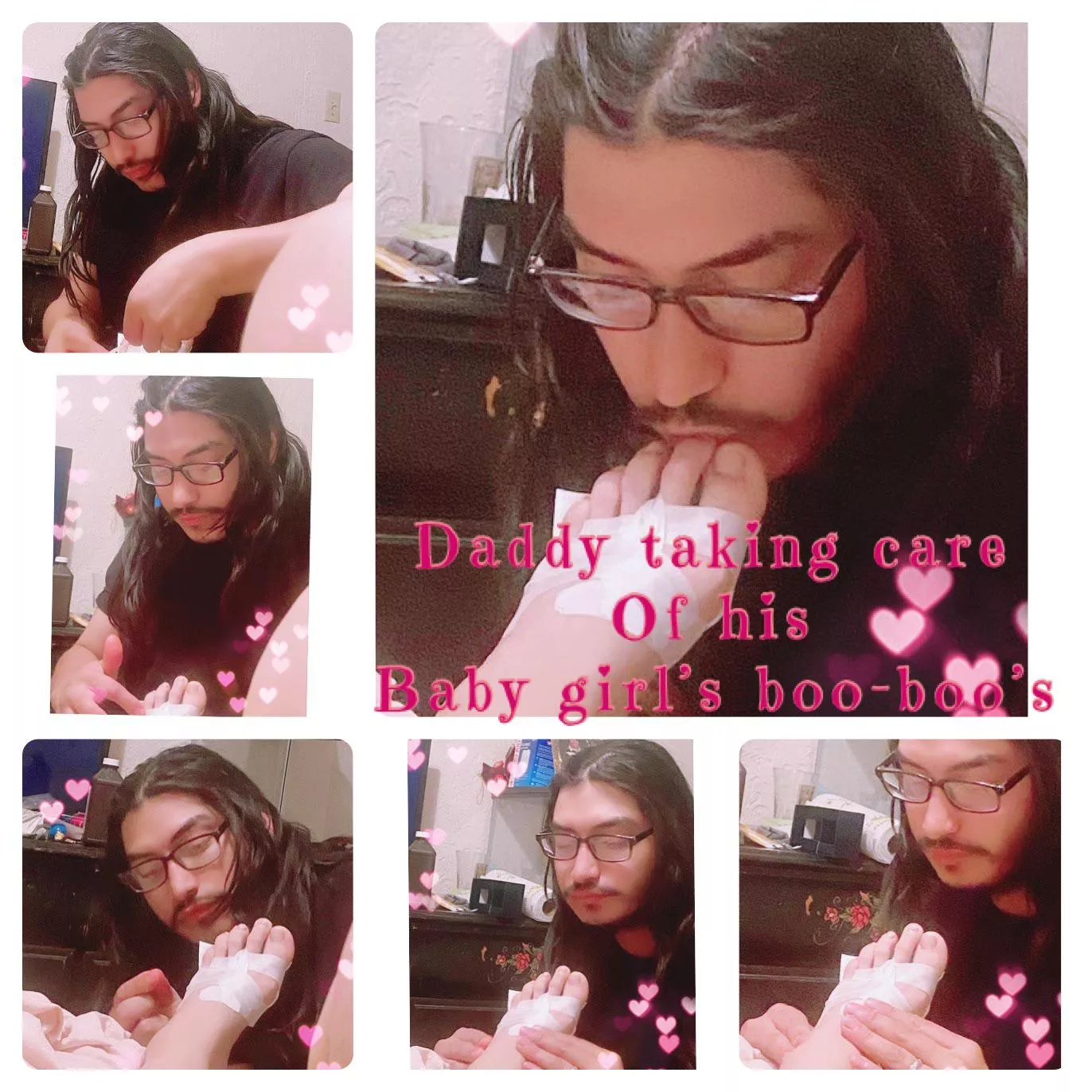 Had a stupid injury on Christmas Day by stepping on a new razor from my blender (was no fun), but Daddy to the rescue! He’s been taking care of my bad gash under my foot and it’s healing up pretty quickly. ❤️ posted by Aprilwar03