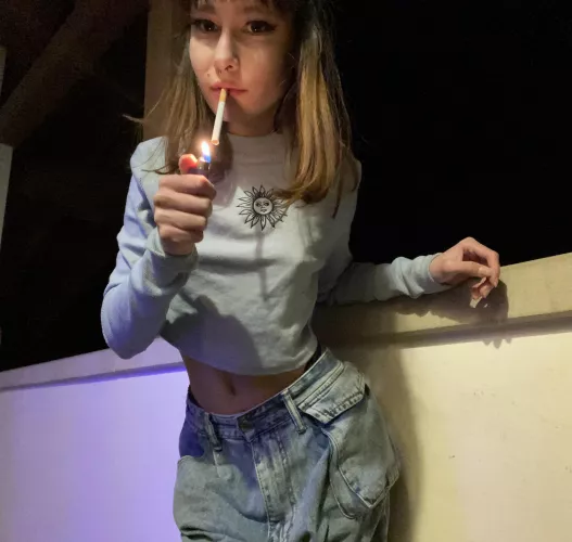 Had to smoke even when it’s cold outside 🥶 by foxyswishes