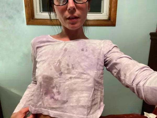 Had to wipe some off on my shirt 💦💦😏 (f)OC