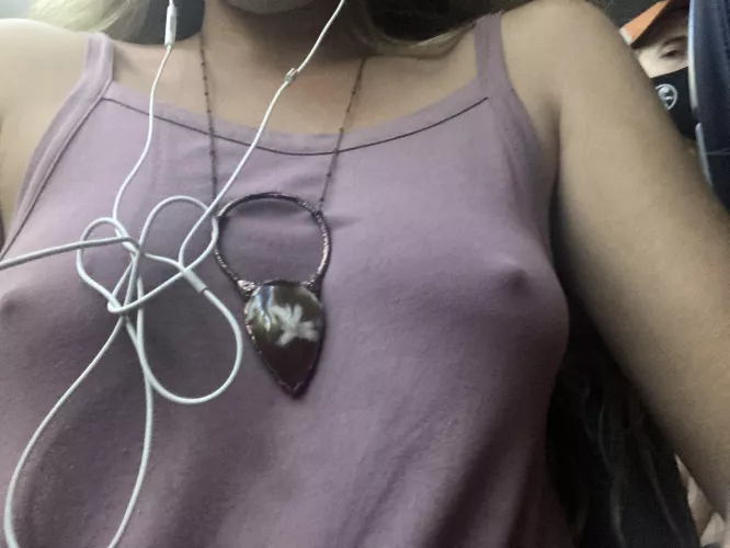 Hahahaha you can see the guy behind me looking at me taking a picture of my boobs on the flight 😝 by Bubblerainbow3