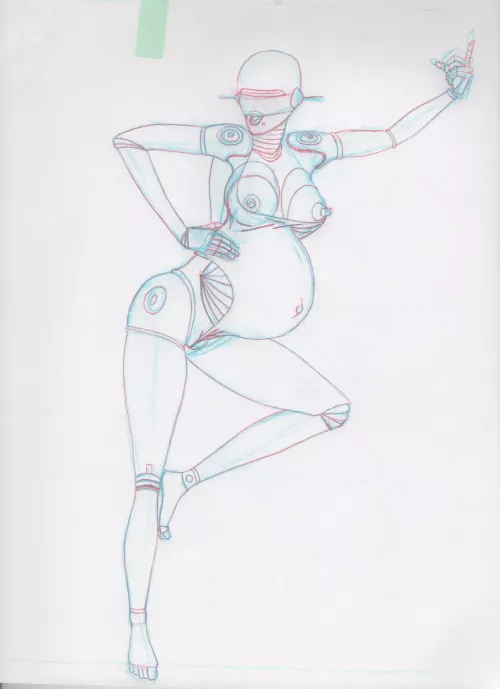 Hajime Sorayama fan art by me (midnight specialist) by theuniverseissucc