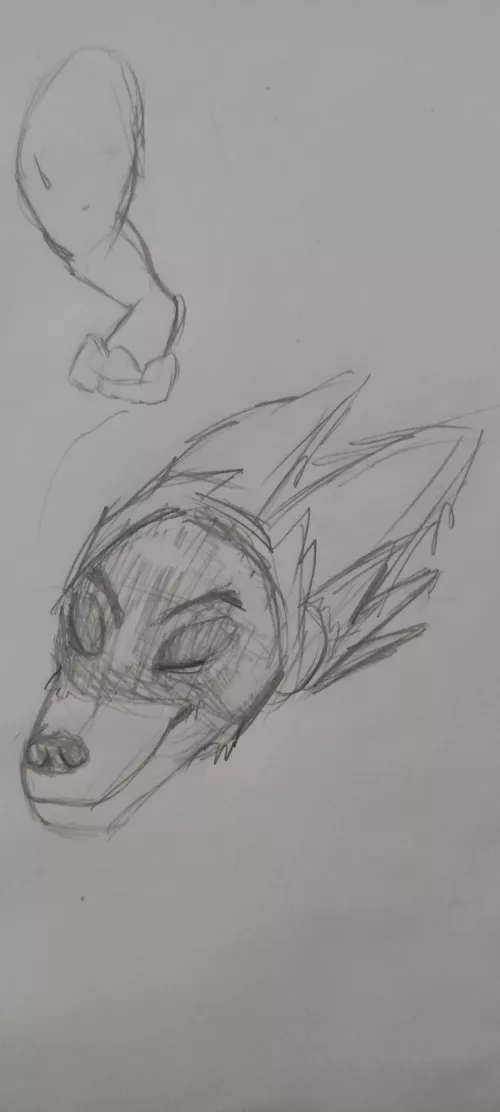 Half wolf, half proto sketch (trying to figure out how my fursona should look ) by metalex201