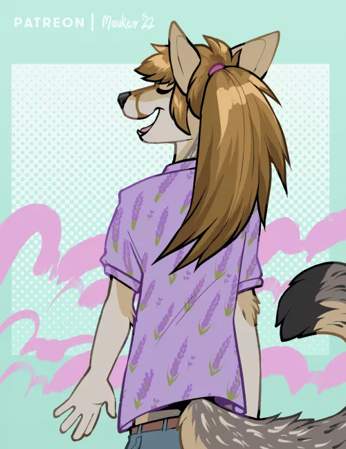 Halfbody for Sophie Fox 💜 (Art by me!) by maukeiv