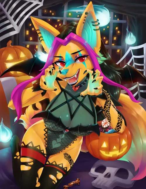🎃🎃Halloween trade 🎃🎃 (art by me sparkittyart) by Sparkittyart