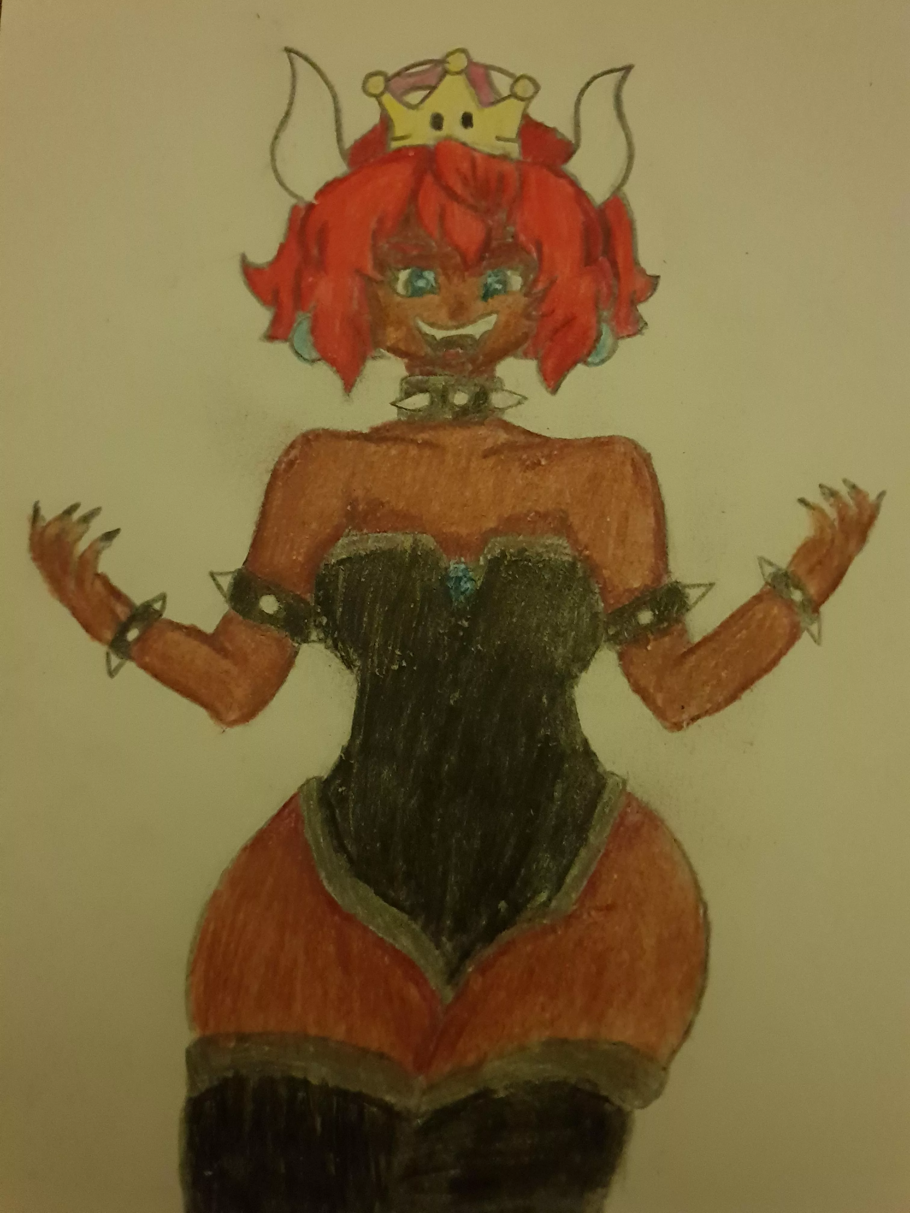 hand drawn bowsette posted by the_bean_brother
