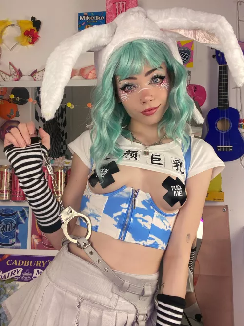 handcuff bunny💙🐰 by Badass-nugget