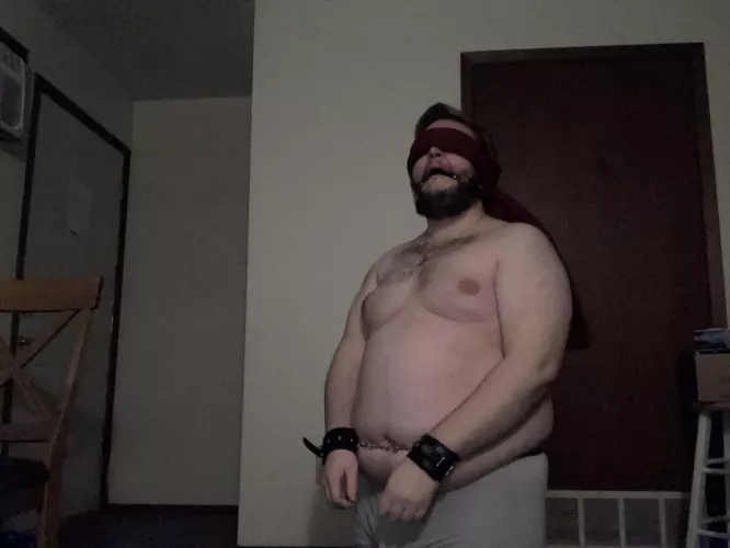Handcuffed, ball gagged, and blindfolded by plumturtle134