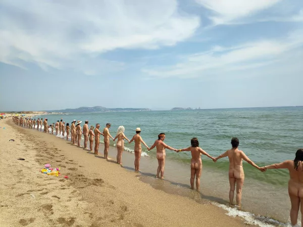 Hands Across Catalonia's 24 Nudist Beaches, July 7, 2019 by bobettebobqc