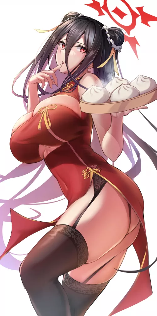 Hanekawa Hasumi in china dress [Blue Archive] by Dragon_Shiro