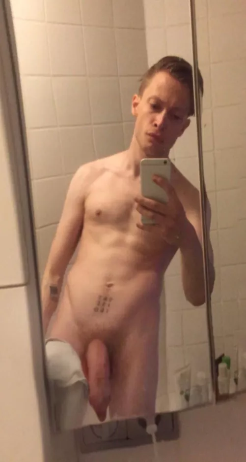 hanging low after showering by HungUncutRaw