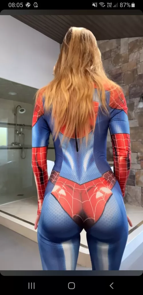 Hannah Stocking spiderman ass by Justified_Italian