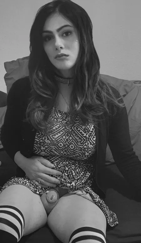 Happy cause I'm in a cage and nice dress.... sad cause my white daddy took my toys away for locktober by Maya_Sissy_Babygirl_