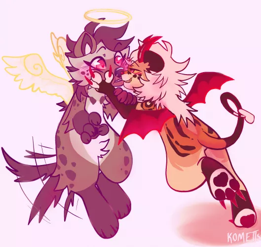 Happy early Halloween!! ♡♡ did a drawing of me and my yeen boyf for spooky month :> by Kometts