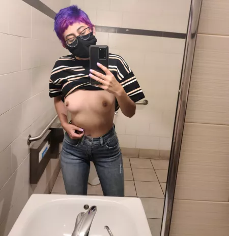 happy friday, here's a public bathroom titty flash by mocha-me-crazy