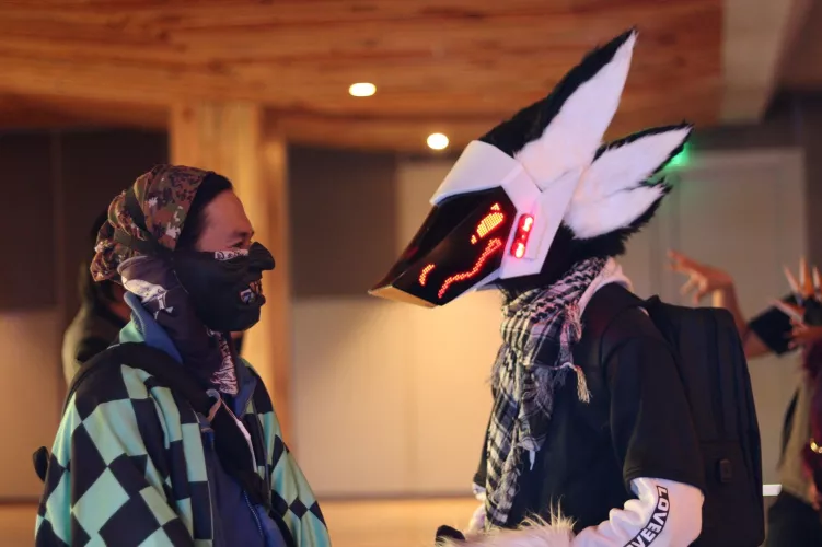 Happy fursuit friday! I be with my handler (Kuro Yatogami on fb). Photo by (J.J. Go on fb) on a local convention. by Dude_Verse