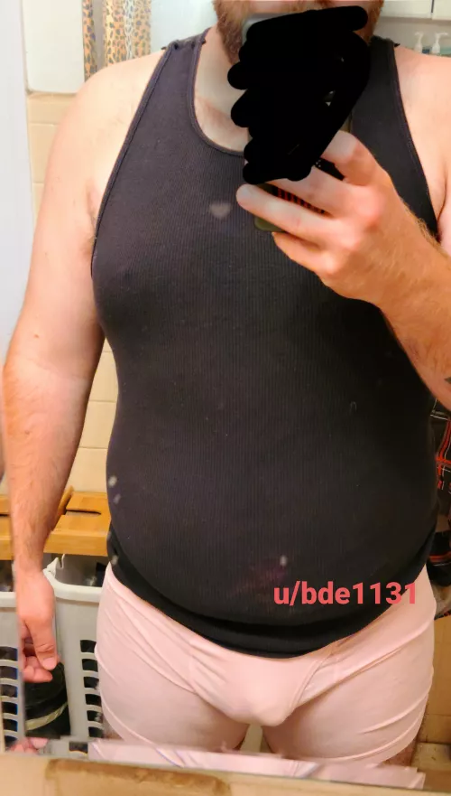 Happy Thursday! Love lounging in a tank and briefs on a chilly rainy day! Who wants to watch some Harry potter? by bde1131