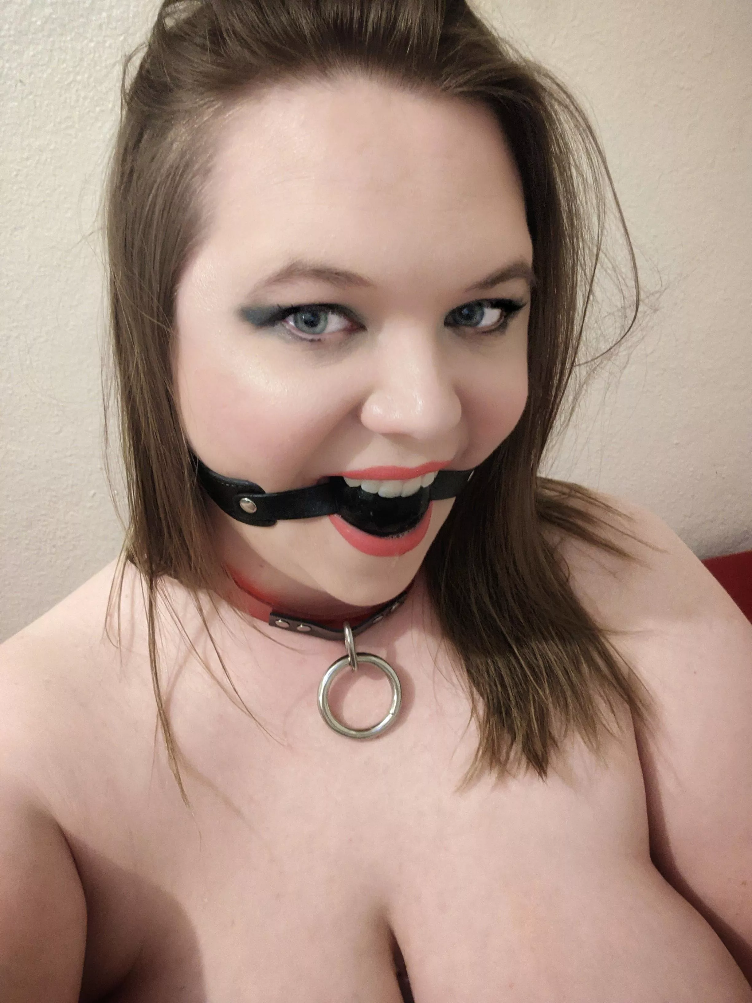 Happy to be gagged 🖤🖤🖤 posted by chaosbondage
