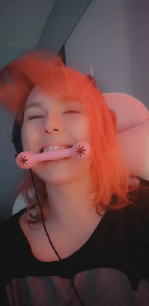 Happy to chomp on my toy :3 by astrocanine