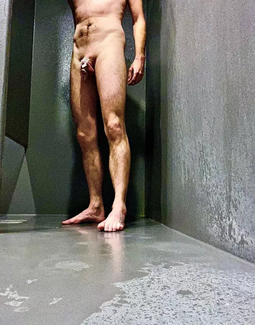 Hard to say still in the gym showers by Jib3e