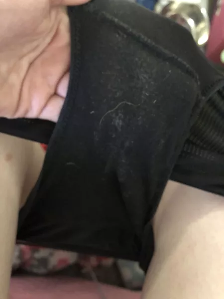 Hard to tell because they’re black but these are SOAKED with sweat 😋😍 by colette149