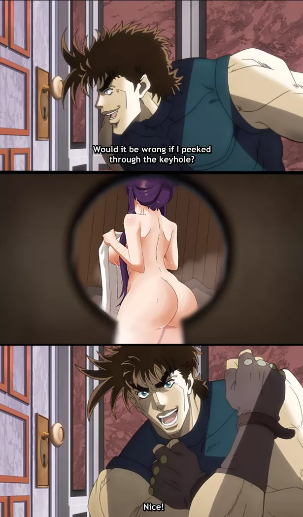 Has anyone caught up with JoJo's Bizarre Adventure? ;D (art by @dokisnacc, meme by me) posted by SquadalaGuy
