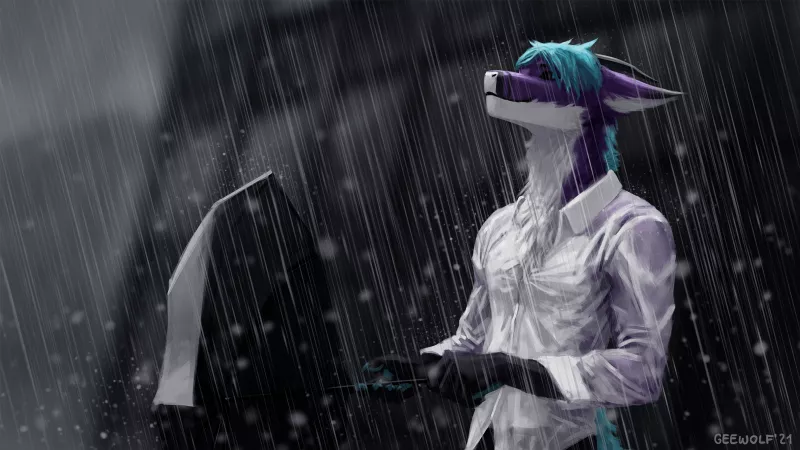 Hashtag RainyDays :3 (by me for Nyrix) by Art_GeeWolf