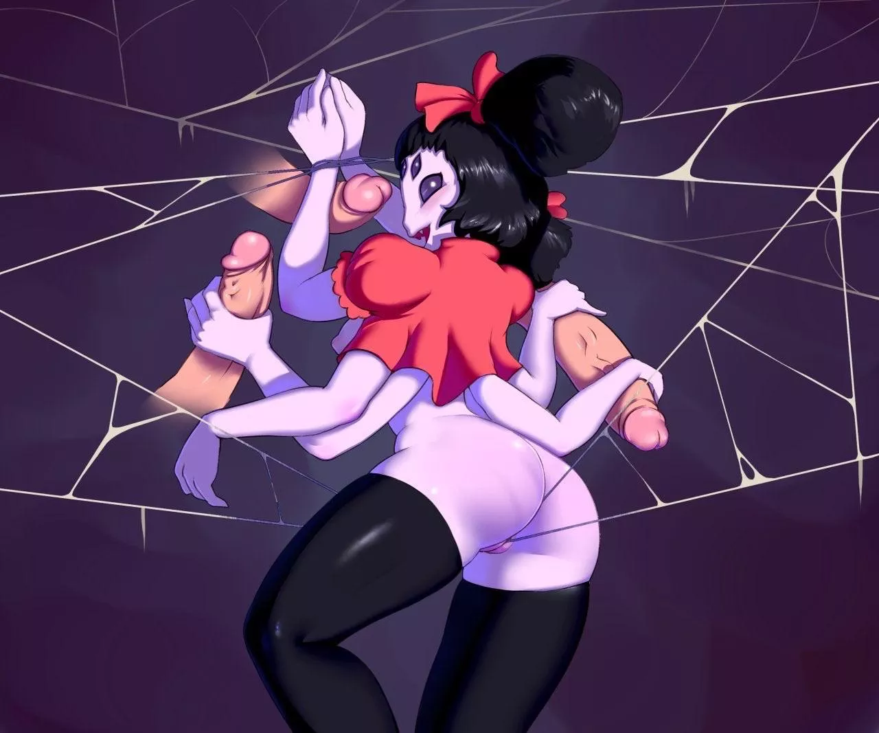Having fun in her web posted by daphometisgone