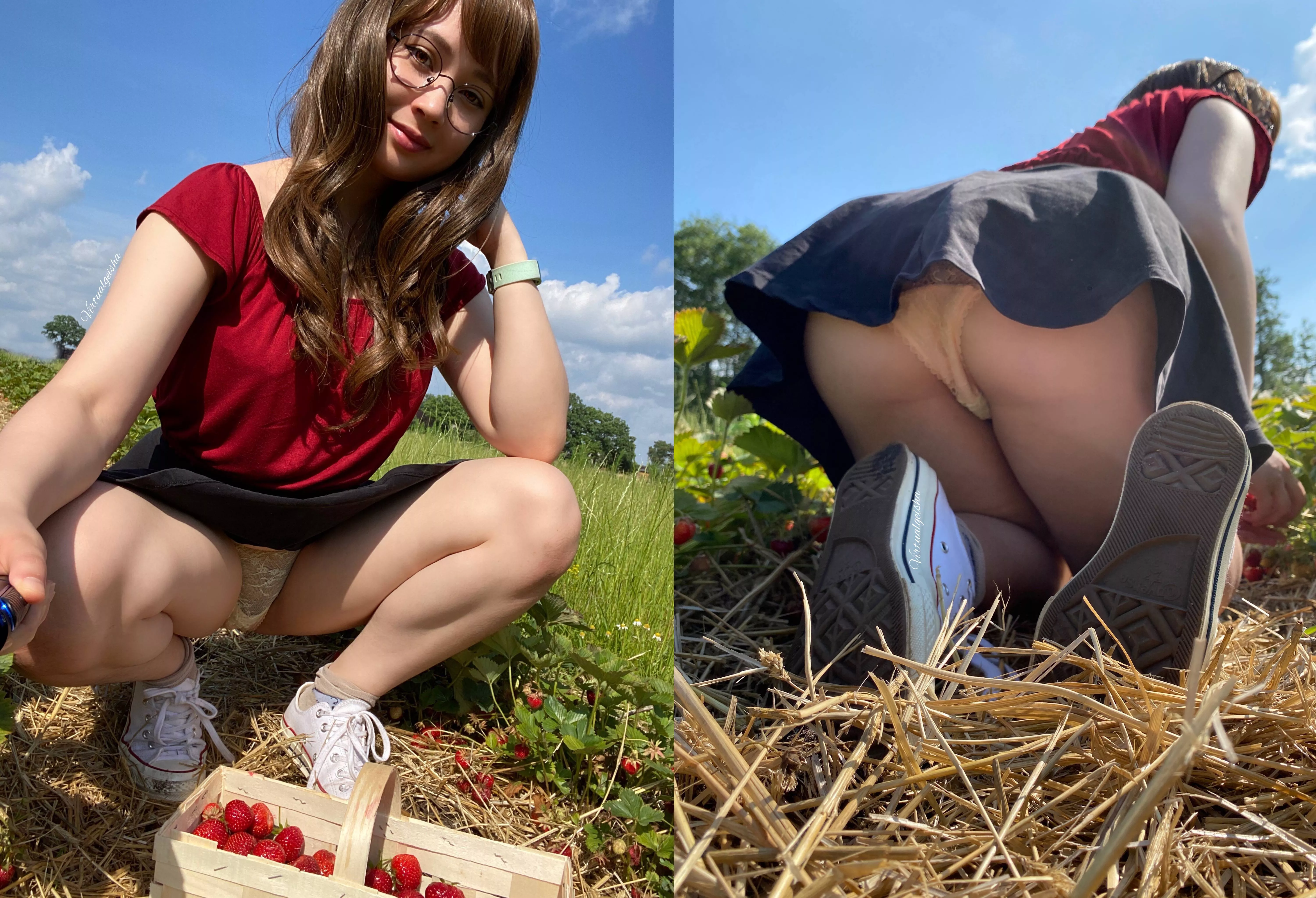 Having fun with strawberry picking 🍓 posted by virtualgeisha