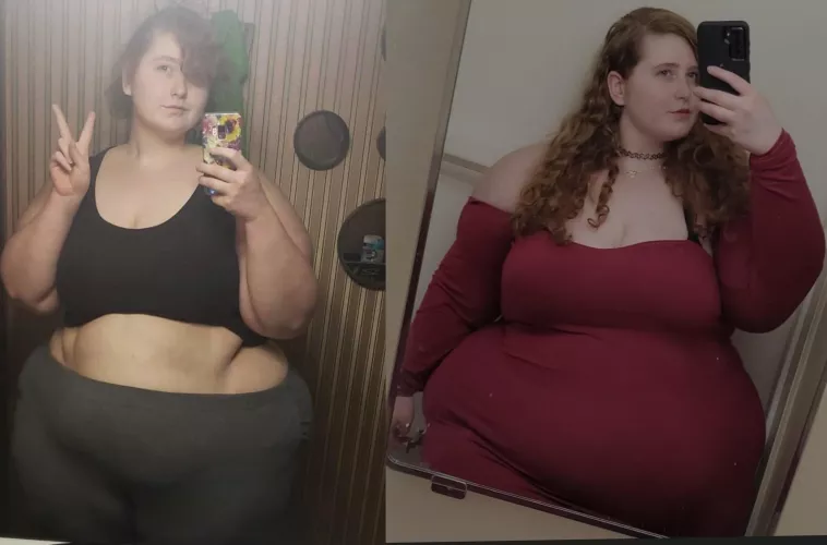 @hayleythebignoodle on Instagram | Left is December 2020, Right is January 2022 by anstrbt