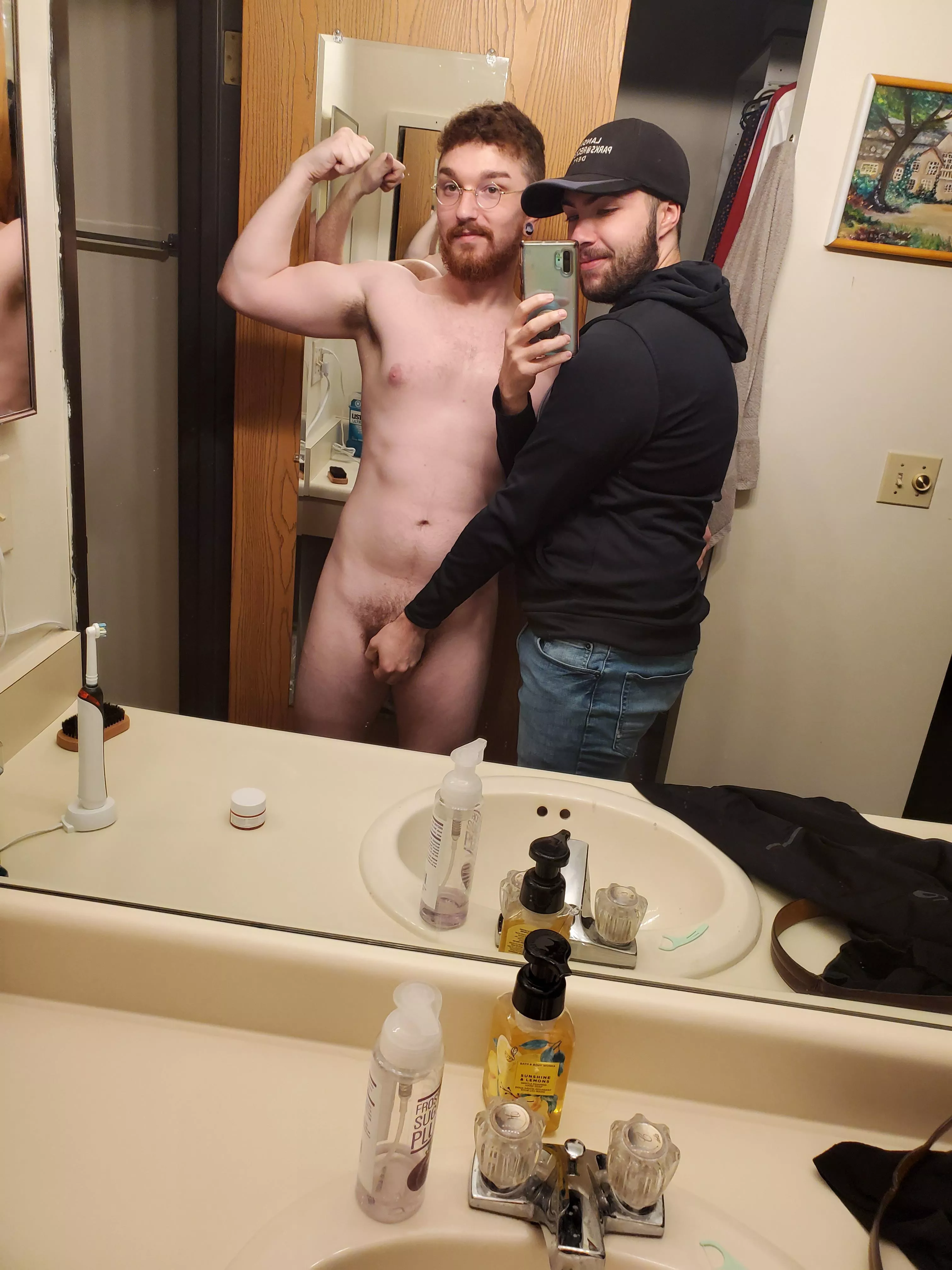 He likes to hold it for me after a workout 🤷🏻‍♂️ posted by zee_spirit