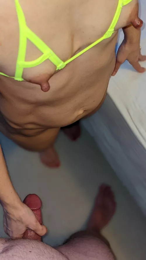 He seems to like my new bikini top by OceanLoversCR