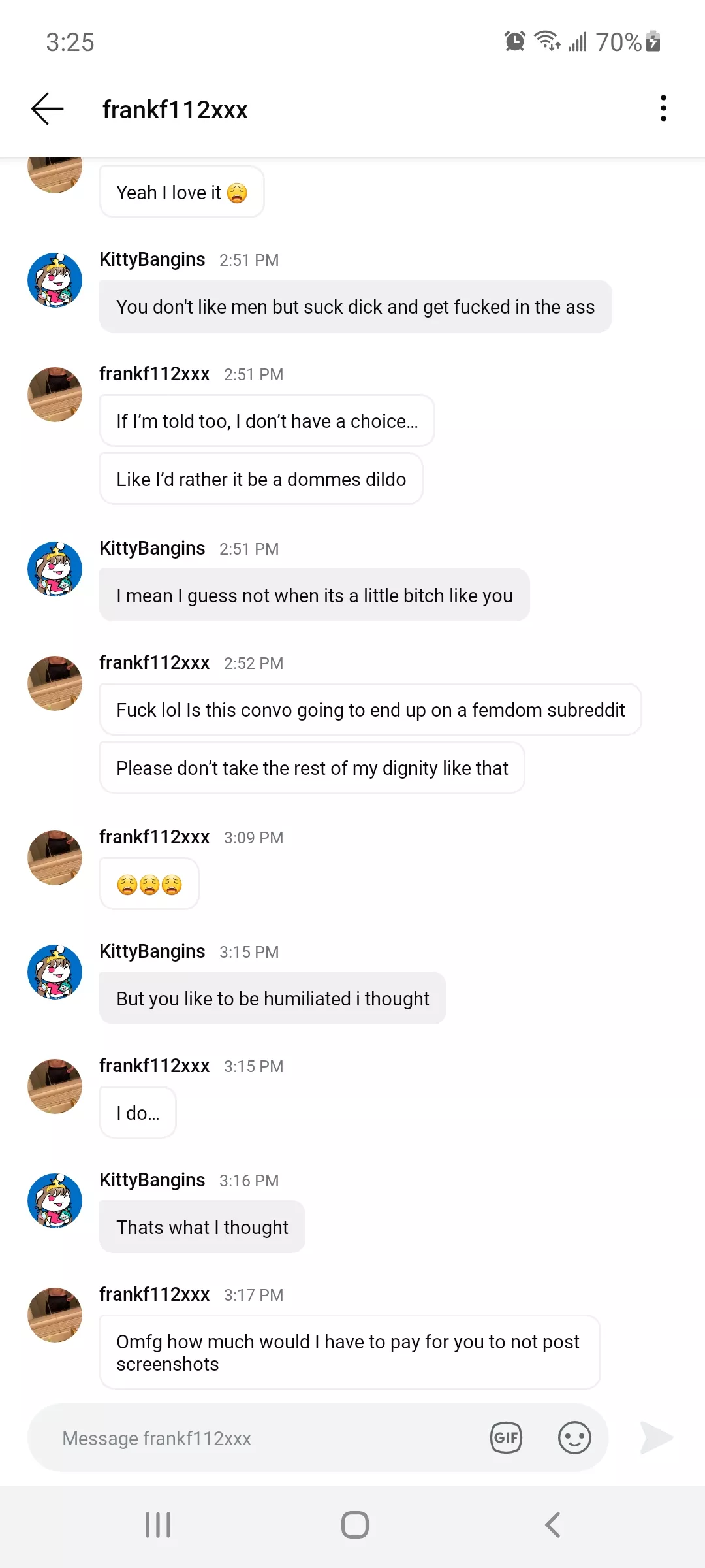 😈 He thought I was bluffing how sweet! 🤣😉💋[domme] posted by KittyBangins