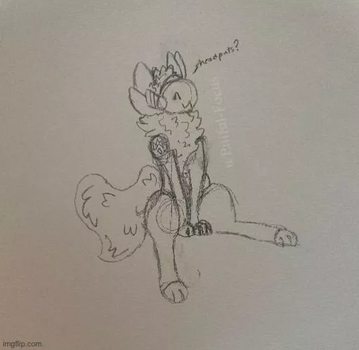 Headpats? (Sketch by me) by Pitiful-Focus
