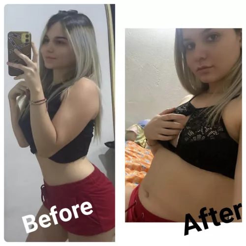 Hello guys, thanks to everyone who has supported me with this weight gain project, here I will leave you a sample of me before and after, I am very committed to this, those who want to continue supporting me with this, here I will leave my kik: skarlethx by Skarlethxys