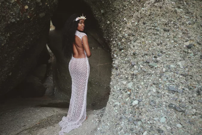 Hello:) look I am a mermaid queen. I made this look myself I sewed this dress together by hand and made the crown I am wearing. I am just so proud of how these came out and wanna share. by hillarybanks27