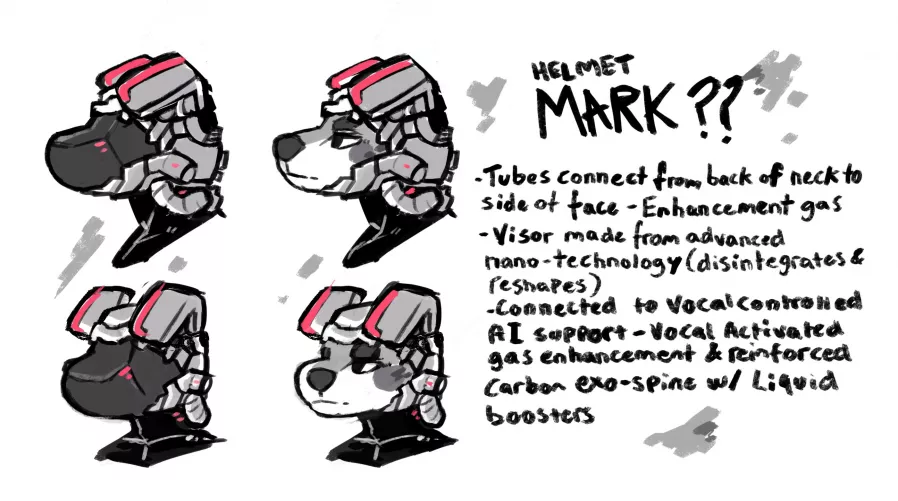 Helmet functionality//art by me @flowfells on twitter by Flowfell