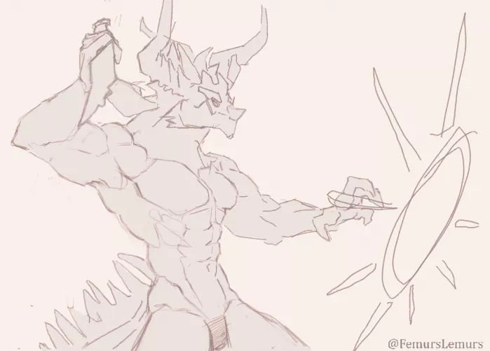 Help! Can't stop drawing buff furries! (OC) by femurslemurs