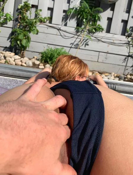 Helping hand in the swimming pool by Creme_Cara